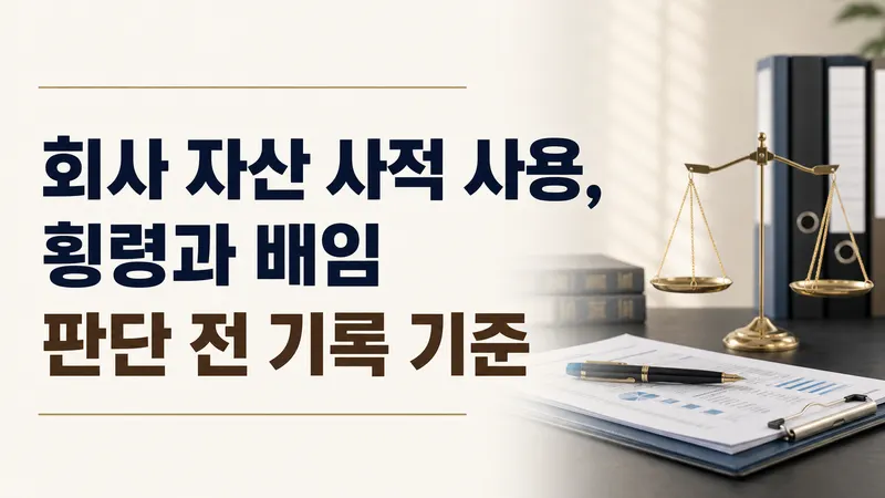 회사 자산 사적 사용, 횡령과 배임 판단 전 기록 기준 대표 이미지