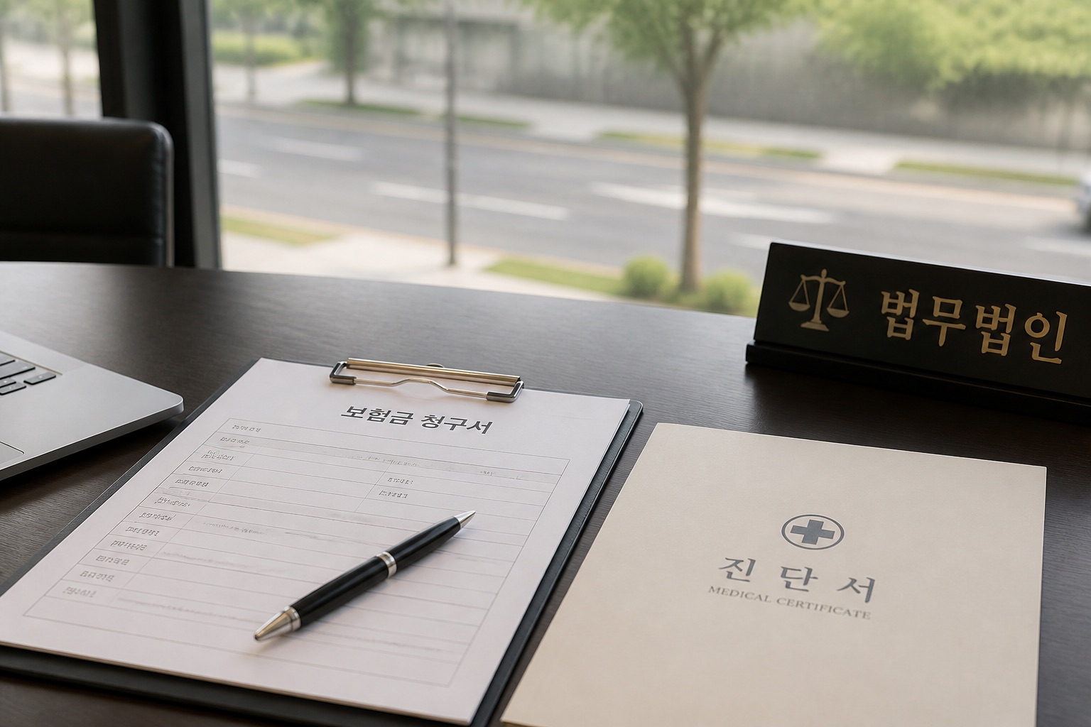 보험 서류와 진단서 표지